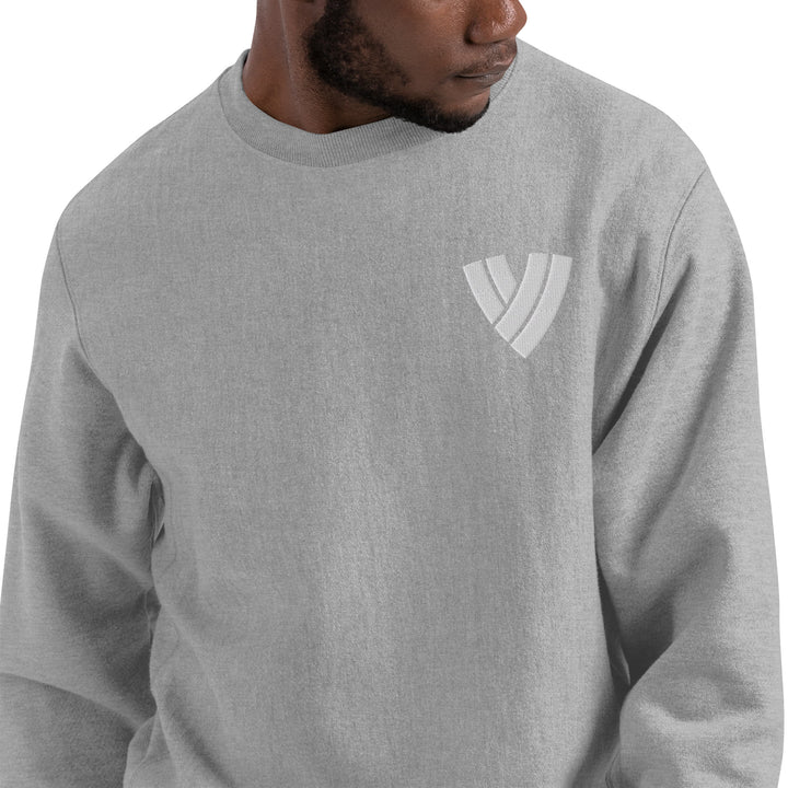 White Embroidered V Champion Sweatshirt